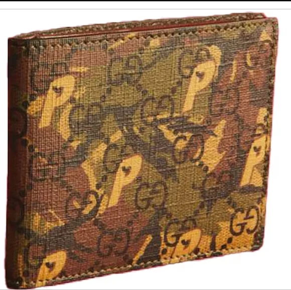 Authentic Palace x Gucci GG- P Supreme Canvas Bi-fold Camouflage Wallet - Picture 2 of 10